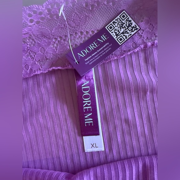 Adore Me Women’s Slip Purple Mulberry XL Jeanne Bodycon Slip New Lace Comfy - Picture 9 of 15